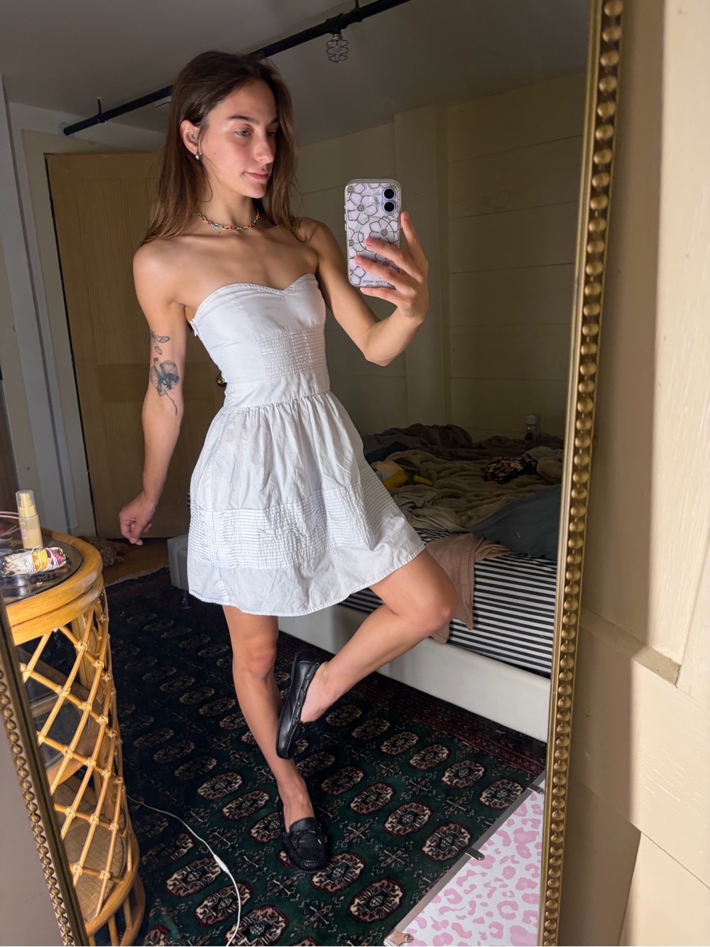 Strapless white cotton dress by Kimchi blue for urban outfitters size xs